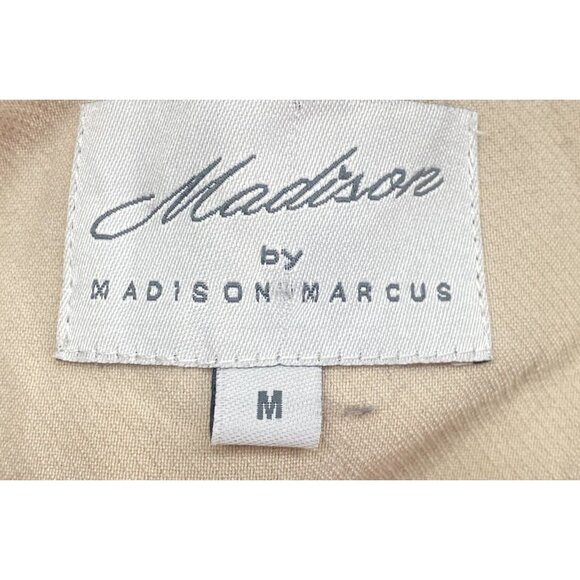 MADISON MARCUS Women Open Front Blazer Sz M Nude Long Sleeve Professional C-31 - Picture 11 of 13